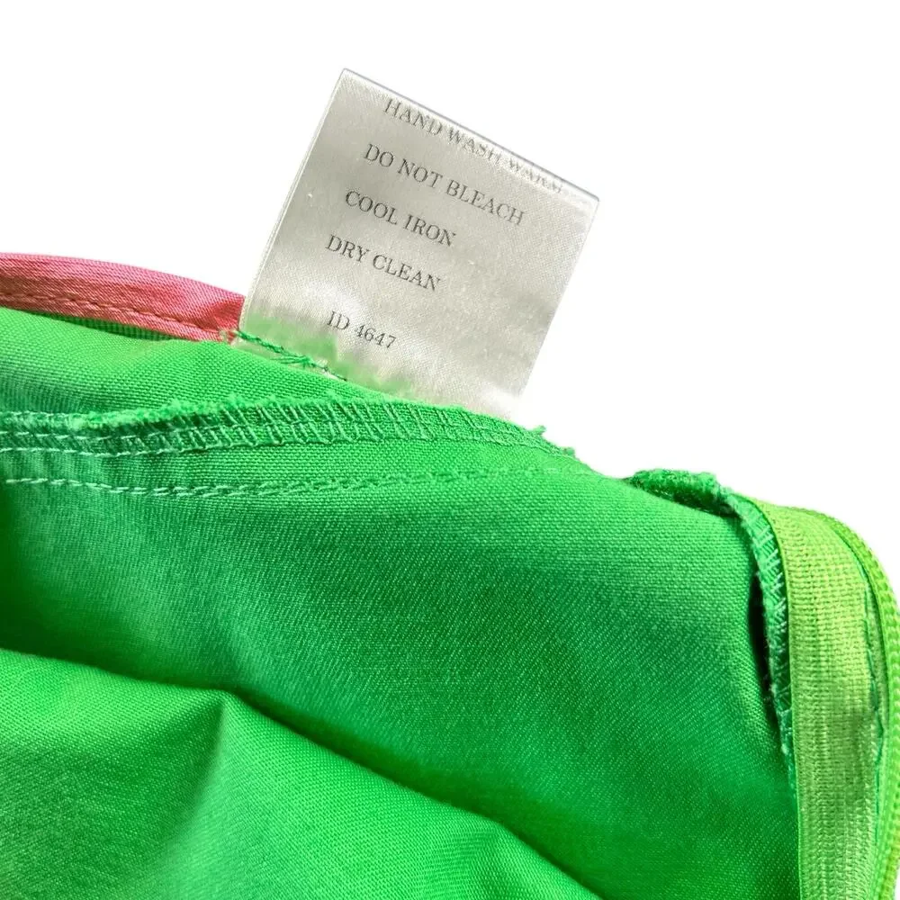 Adrienne Vittadini Classico Skirt Size 10 Kelly Green A Line Side Zip Back Slit